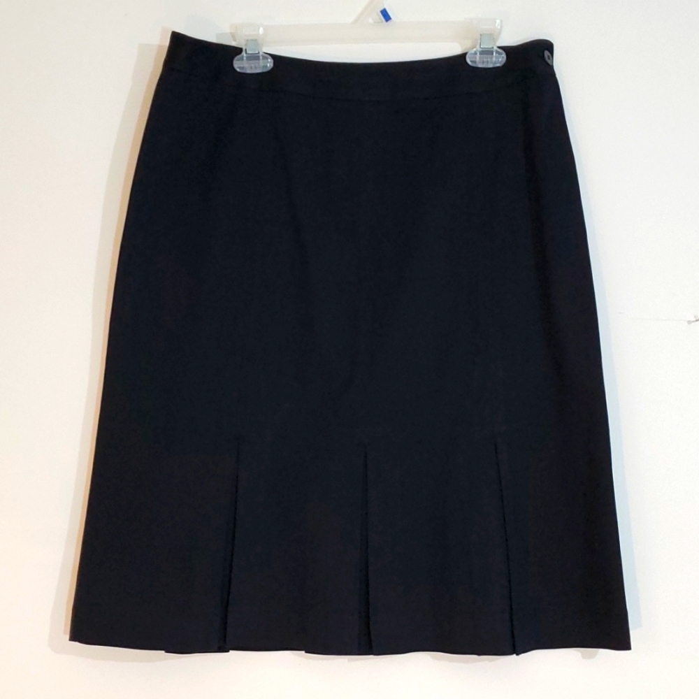 Mac & Jac Black Pleated Pencil Skirt, Size 12